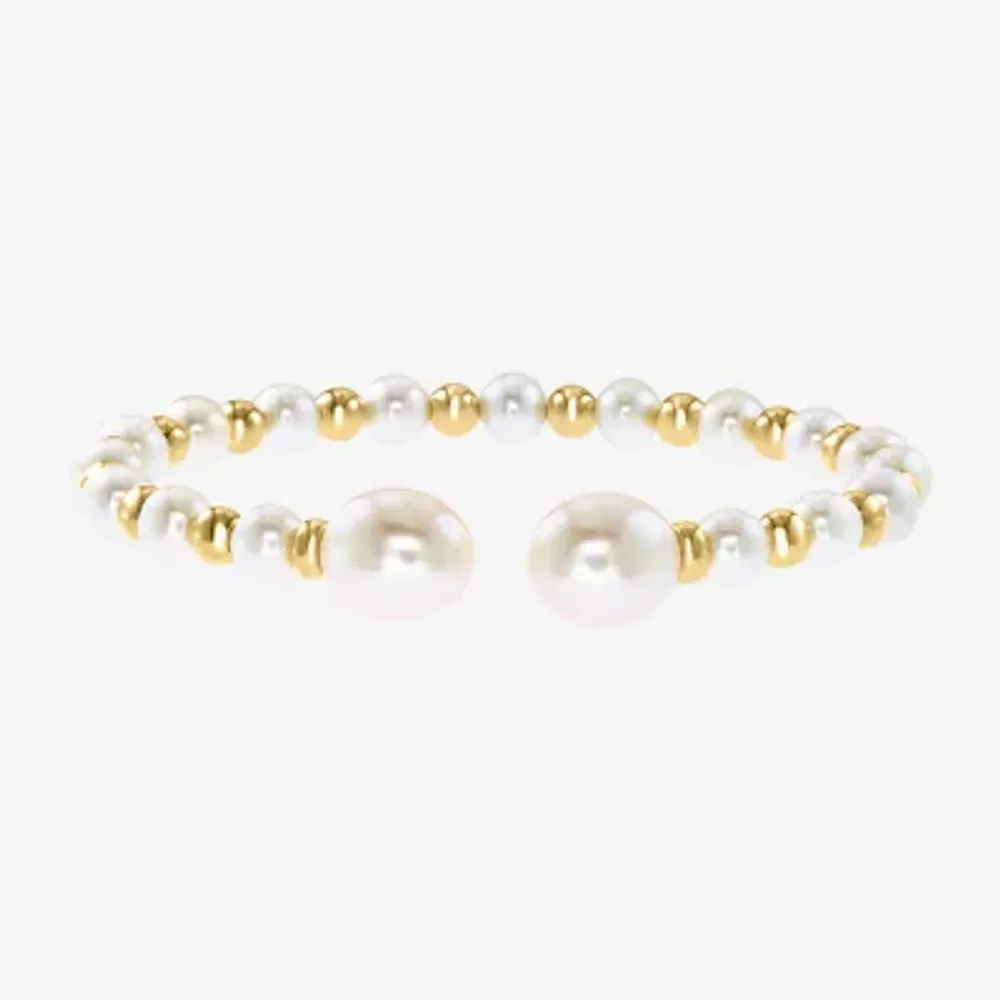 Effy  Womens White 14K Gold Over Silver Cuff Bracelet