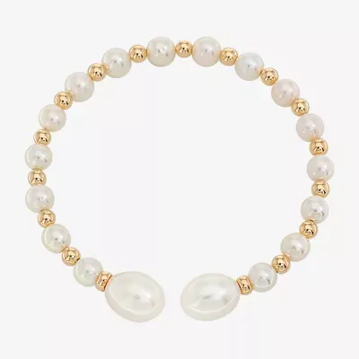 Effy  Womens White 14K Gold Over Silver Cuff Bracelet