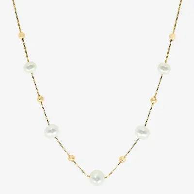 Effy  Womens Cultured Freshwater Pearl 14K Gold Over Silver Pendant Necklace