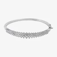 Effy  1/2 CT. T.W. Natural Cable Diamond Sterling Silver Bangle Bracelet