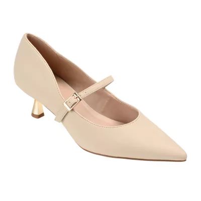 Journee Collection Womens Manza Pointed Toe Spool Heel Pumps