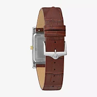 Bulova Mens Brown Leather Strap Watch 98b430