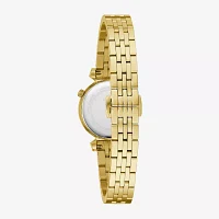 Bulova Diamond Womens Diamond Accent Gold Tone Stainless Steel Bracelet Watch 97p173