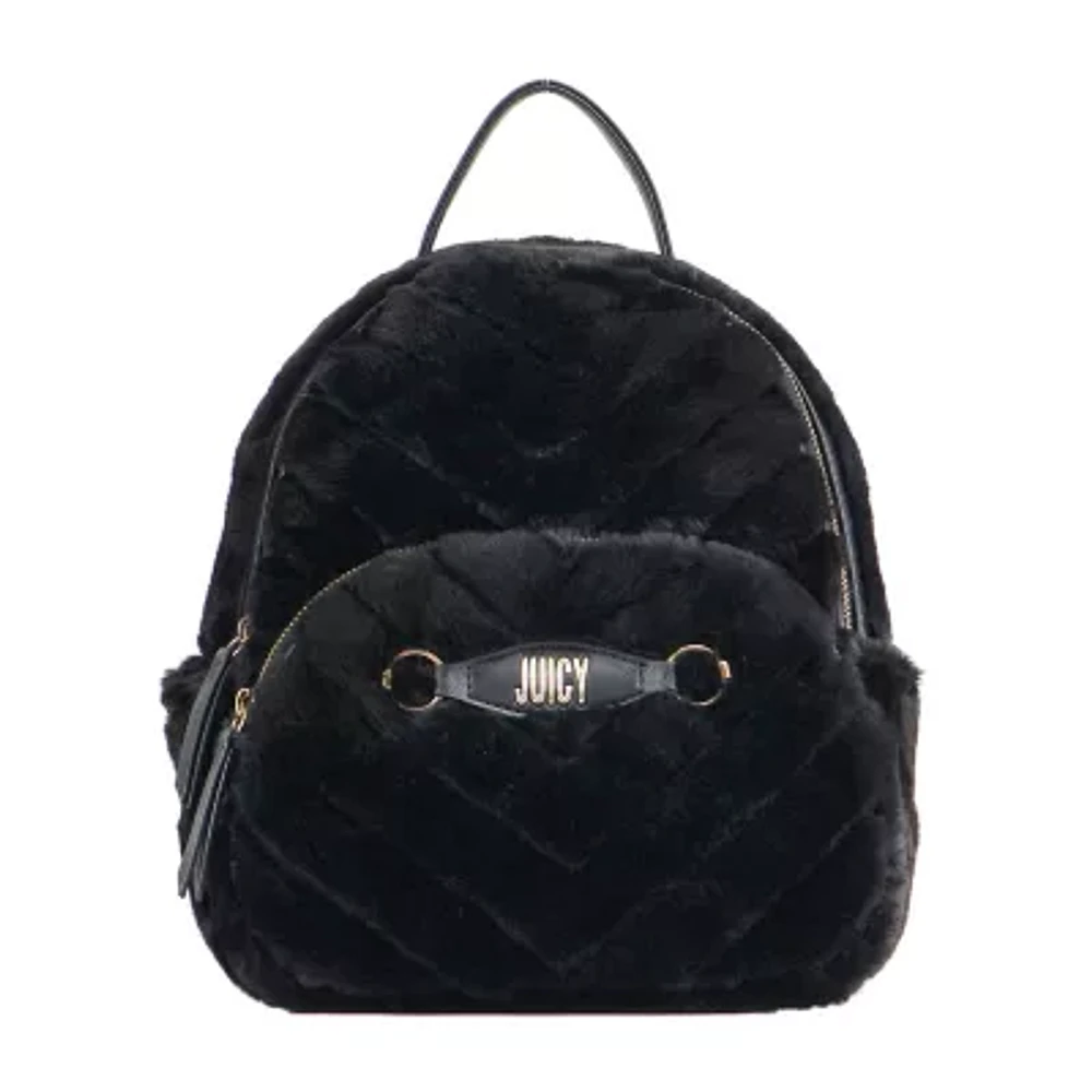 Juicy By Juicy Couture Love On Top Faux Fur Womens Logo Backpack