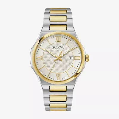 Bulova Mens Two Tone Stainless Steel Bracelet Watch 98b440