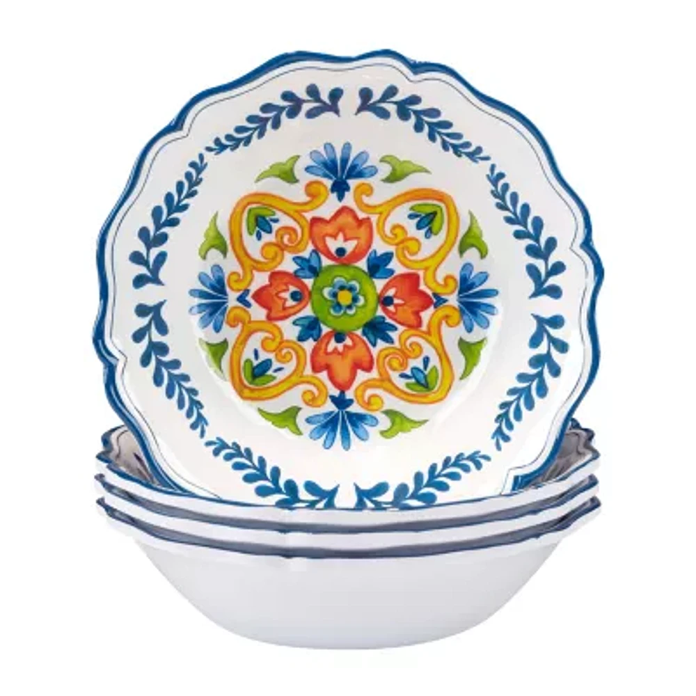 Certified International Flores 4-pc. Melamine Soup Bowl