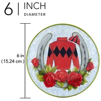 Certified International Derby Day At The Races 4-pc. Earthenware Appetizer Plate