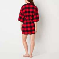 Sleep Chic Womens Flannel Long Sleeve Knee Length Robe