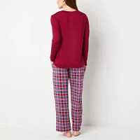 Jaclyn Womens Crew Neck Long Sleeve 2-pc. Pant Pajama Set