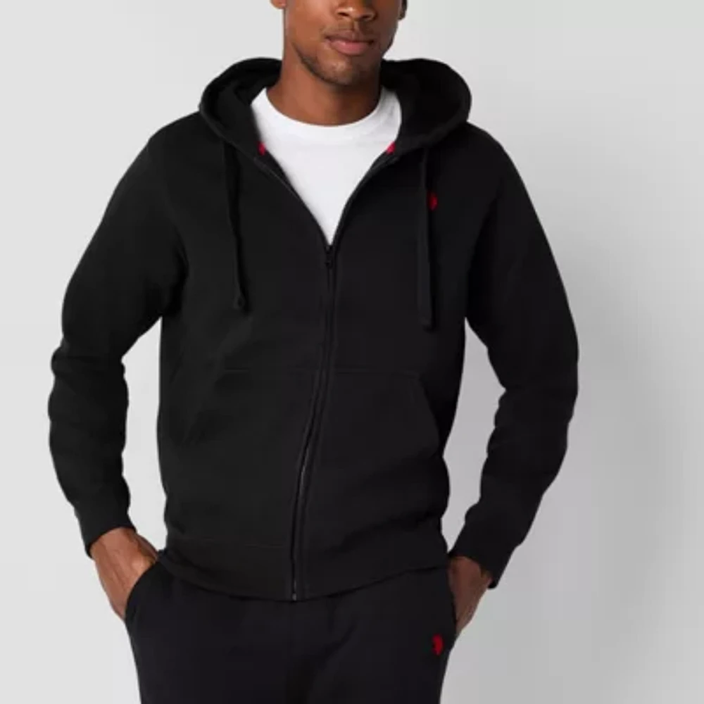 U.S. Polo Assn. Fleece Mens Long Sleeve Embroidered Zipper Hoodie