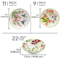 Certified International Hummingsbirds 12-pc. Melamine Dinnerware Set