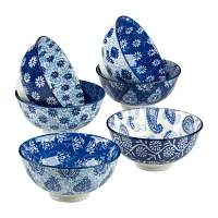 Certified International Carnival Blue 6-pc. Porcelain Fruit Bowl