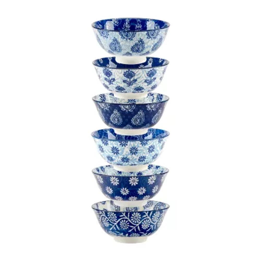 Certified International Carnival Blue 6-pc. Porcelain Ice Cream Bowl