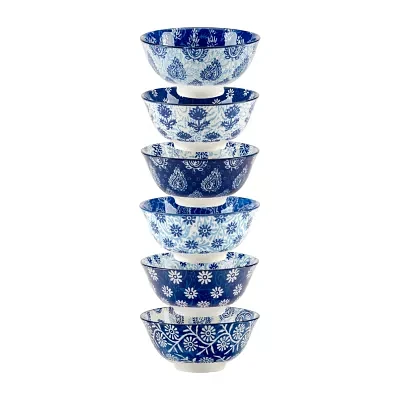 Certified International Carnival Blue 6-pc. Porcelain Ice Cream Bowl