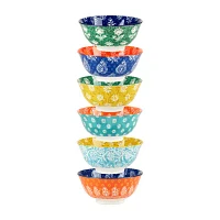 Certified International Carnival Multi 6-pc. Porcelain Ice Cream Bowl