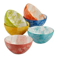 Certified International Botanical 6-pc. Porcelain Fruit Bowl