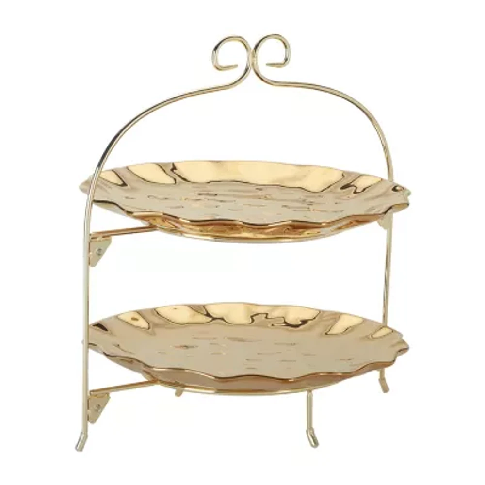 Certified International Gold Coast Tiered Server Porcelain