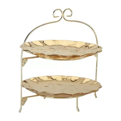 Certified International Gold Coast Tiered Server Porcelain