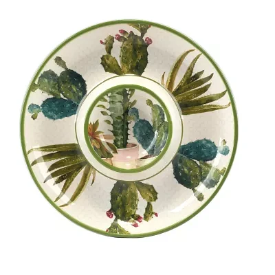 Certified International Cactus Verde Earthenware Chip + Dip Set