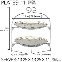 Certified International Silver Coast Tiered Server Porcelain