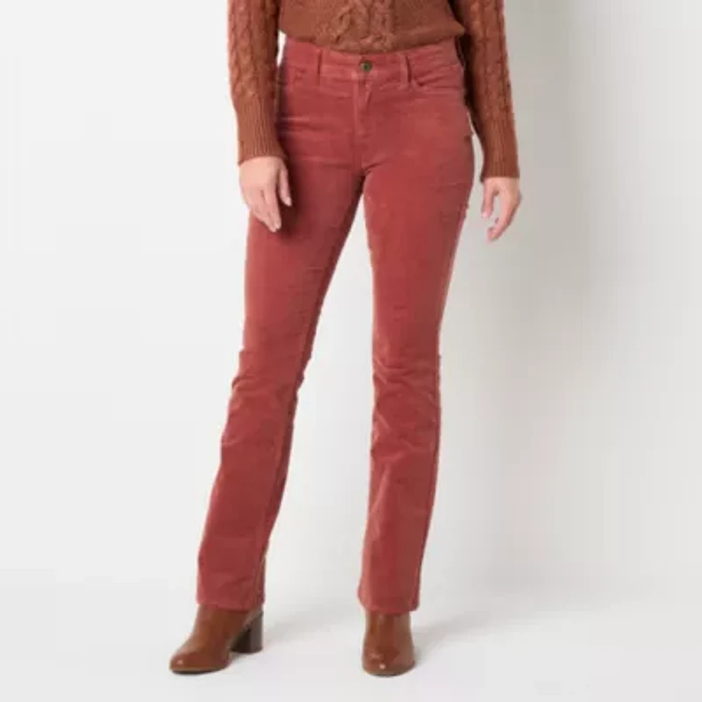 St. John's Bay Secretly Slender Womens Mid Rise Bootcut Corduroy Pant