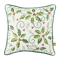 Lenox Holiday Holly Square Throw Pillow