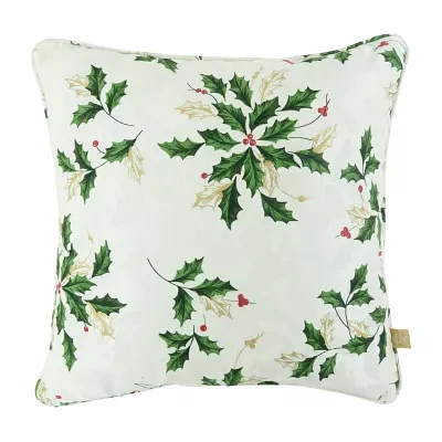 Lenox Scattered Holly Square Throw Pillows