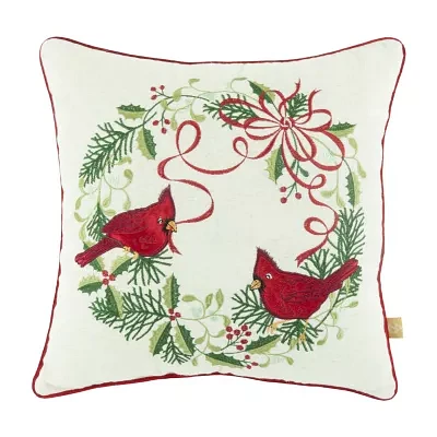 Lenox Winter Greetings Wreath Square Throw Pillows