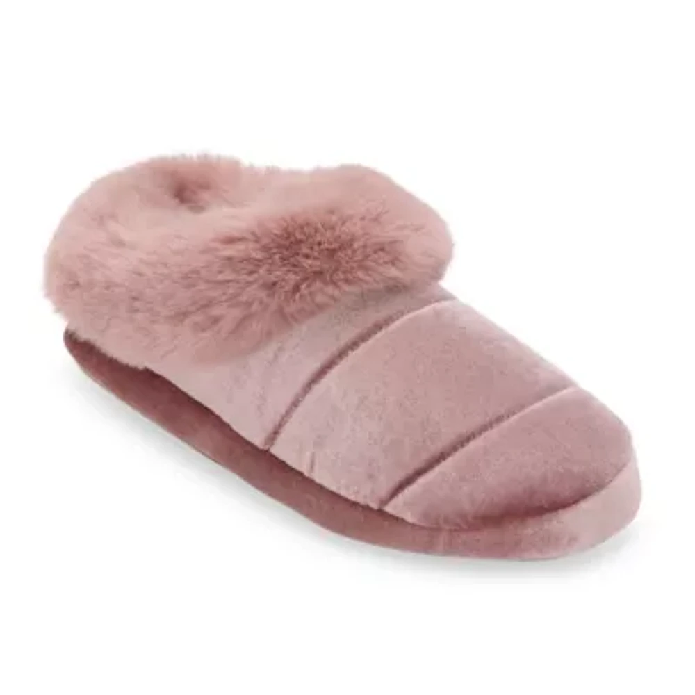 Cuddl Duds Velour Womens Clog Slippers