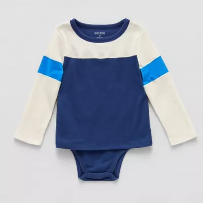 Okie Dokie Toddler Boys Adaptive Crew Neck Long Sleeve Bodysuit