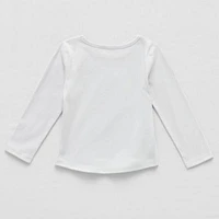 Okie Dokie Toddler & Little Girls Round Neck Long Sleeve Graphic T-Shirt