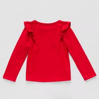 Okie Dokie Toddler & Little Girls Round Neck Long Sleeve T-Shirt