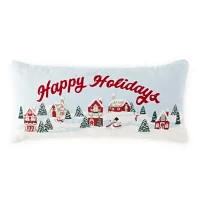 North Pole Trading Co. Happy Holidays Lumbar Pillow