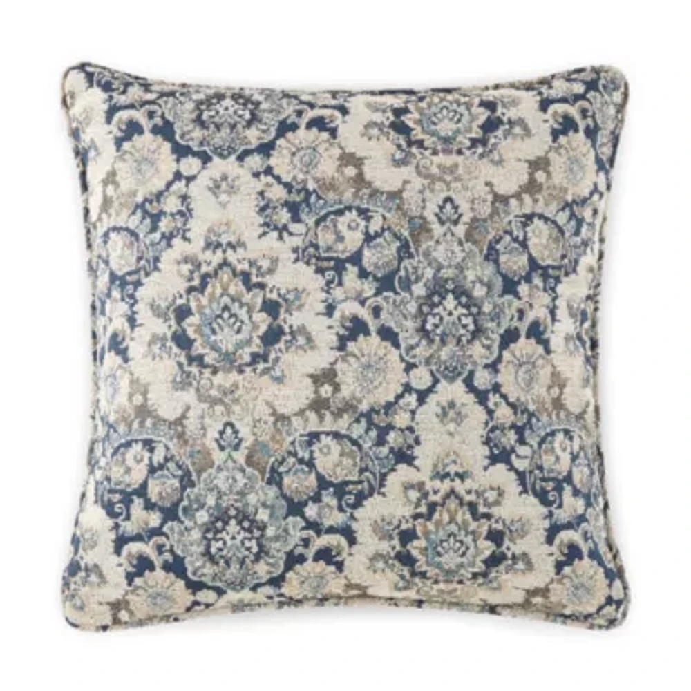 Paisley Feather Filled  Square Throw Pillow