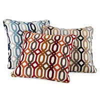 Geo Feather Filled Square Throw Pillow