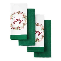 North Pole Trading Co. Joy Wreath 4-pc. Kitchen Towel