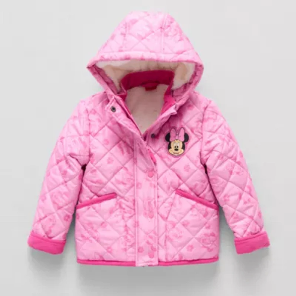 Disney Collection Little & Big Girls Hooded Minnie Mouse Midweight Quilted Jacket