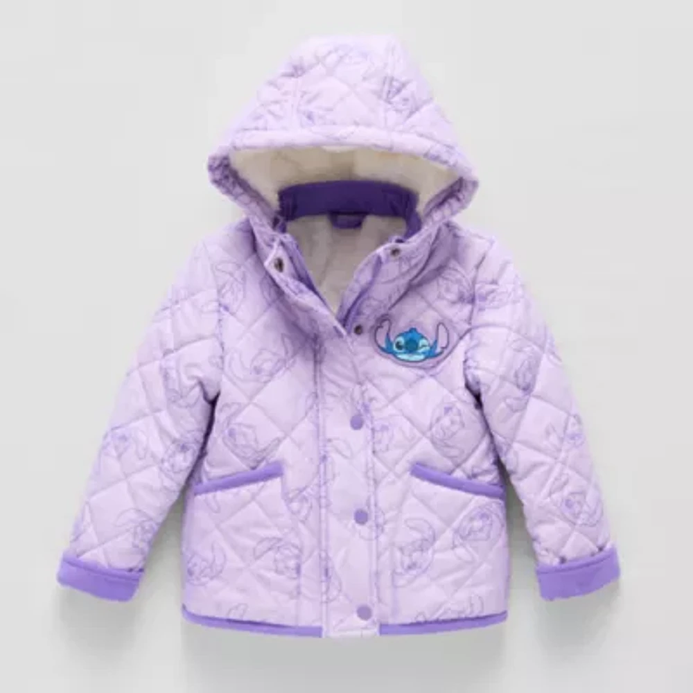 Disney Collection Little & Big Girls Hooded Stitch Midweight Quilted Jacket