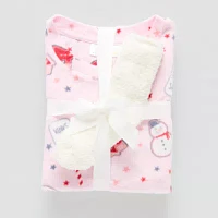 Girls Fleece Round Neck Long Sleeve 3-pc. Pajama Sets