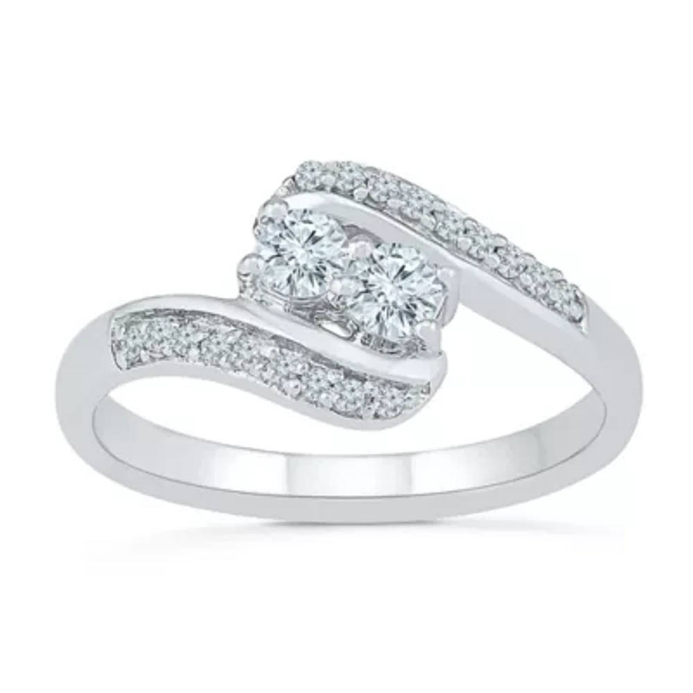 Womens 3/8 CT. T.W. Natural White Diamond 10K Gold Cocktail Ring
