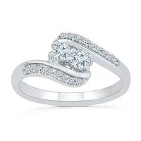 Womens 3/8 CT. T.W. Natural White Diamond 10K Gold Cocktail Ring