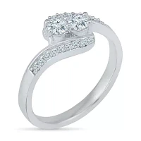 Womens 3/8 CT. T.W. Natural White Diamond 10K Gold Cocktail Ring