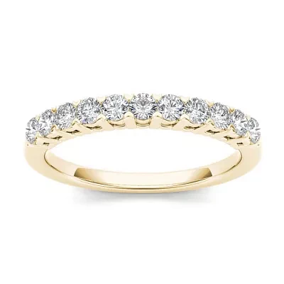 2MM / CT. T.W. Natural White Diamond 10K Gold Wedding Band