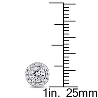 Lab Created White Sapphire Sterling Silver 7.6mm Round Stud Earrings