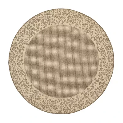 Safavieh Courtyard Collection Chad Oriental Indoor/Outdoor Round Area Rug