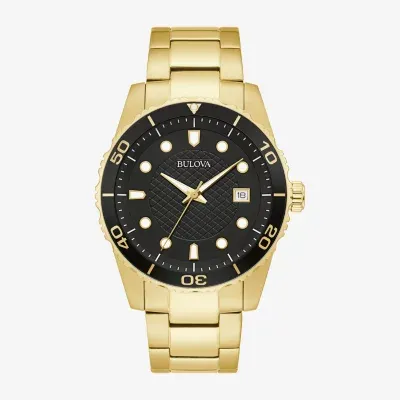 Bulova Unisex Adult Gold Tone Stainless Steel Bracelet Watch 98b375