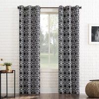 Sun Zero Barnett Trellis Energy Saving Blackout Grommet Top Single Curtain Panel