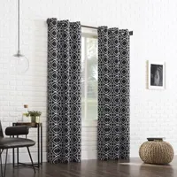 Sun Zero Barnett Trellis Energy Saving Blackout Grommet Top Single Curtain Panel