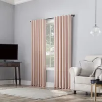 Sun Zero Evelina Faux Dupioni Silk Thermal Extreme Back Tab Energy Saving 100% Blackout Single Curtain Panels