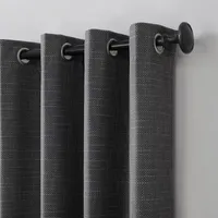 Sun Zero Kline Burlap Weave Thermal Extreme Energy Saving 100% Blackout Grommet Top Single Curtain Panel